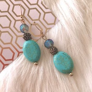 Blue Dangly Stone Earrings!!!!